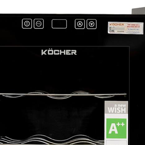 Tủ rượu vang Kocher 12 chai KWEU-1012B Pro Màu Đen