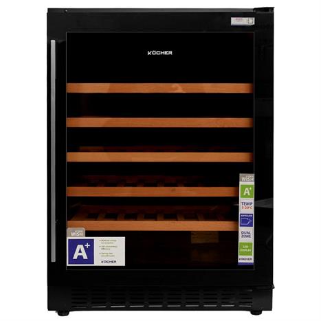 Tủ rượu vang Kocher 54 chai KWEU-1156B Màu Đen