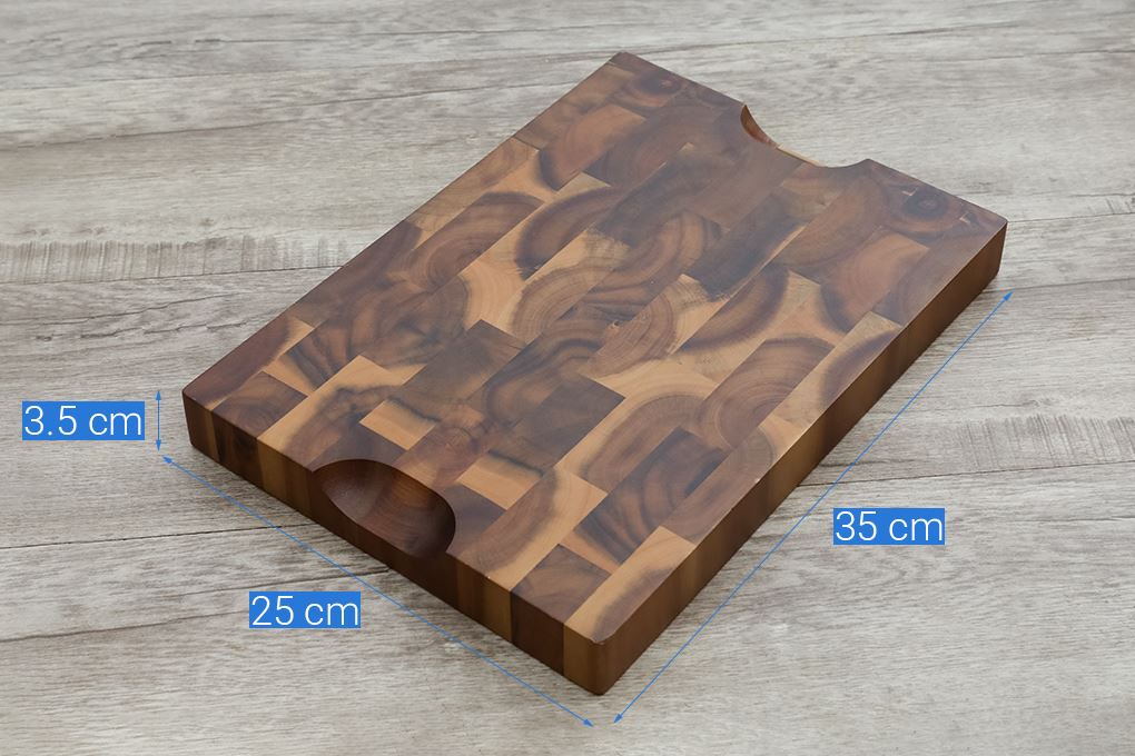 Thớt chặt gỗ tràm chữ nhật 25 x 35 cm Trường Sơn SLC35 Màu Đen - nâu