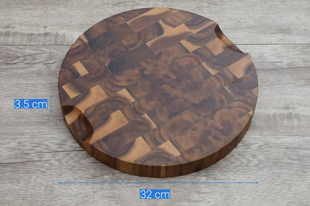 Thớt chặt gỗ tràm tròn 32 cm Trường Sơn SLC32 Màu Đen - nâu