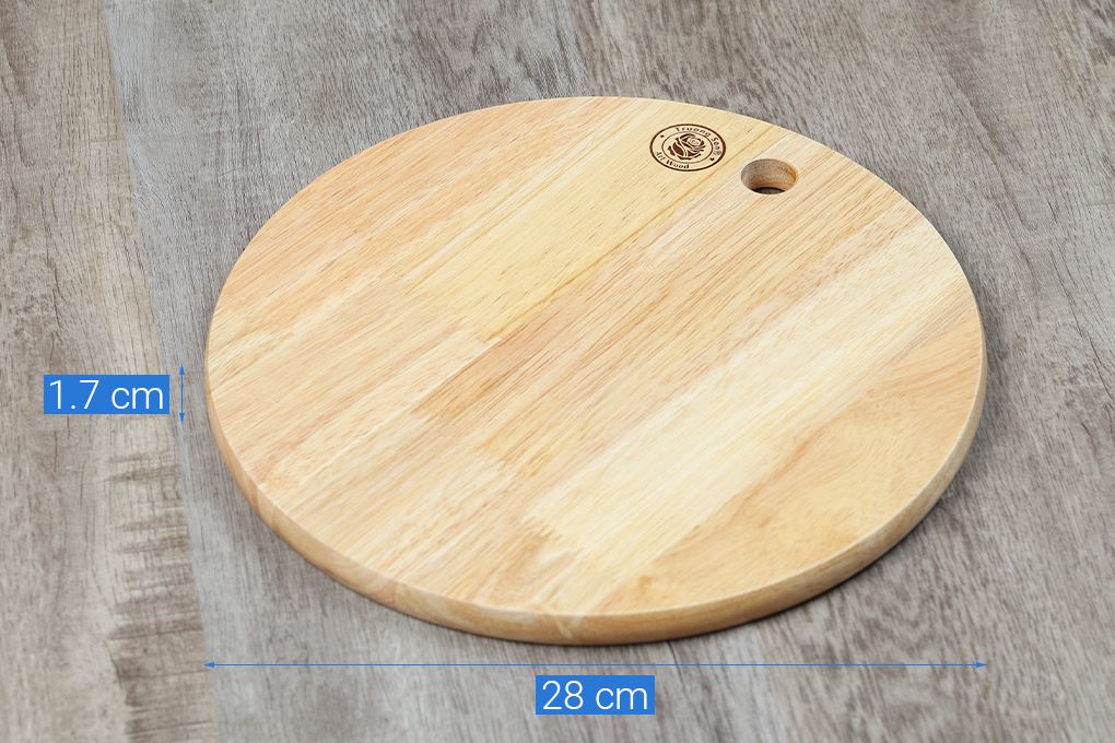 Thớt thái gỗ cao su tròn 28 cm Trường Sơn 280 Màu Nâu