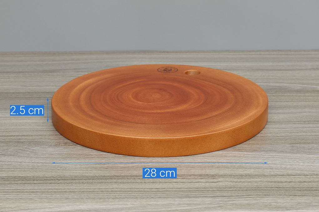 Thớt thái gỗ xà cừ tròn 28 cm Trường Sơn 280 Màu Nâu
