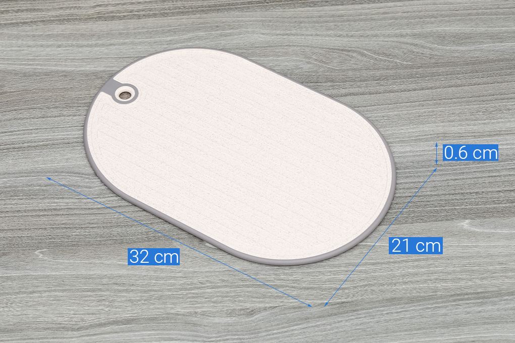 Bộ 2 thớt thái lúa mạch oval tròn 32 x 21 cm, 28 x 19 cm Delites CF7431 Màu Xám