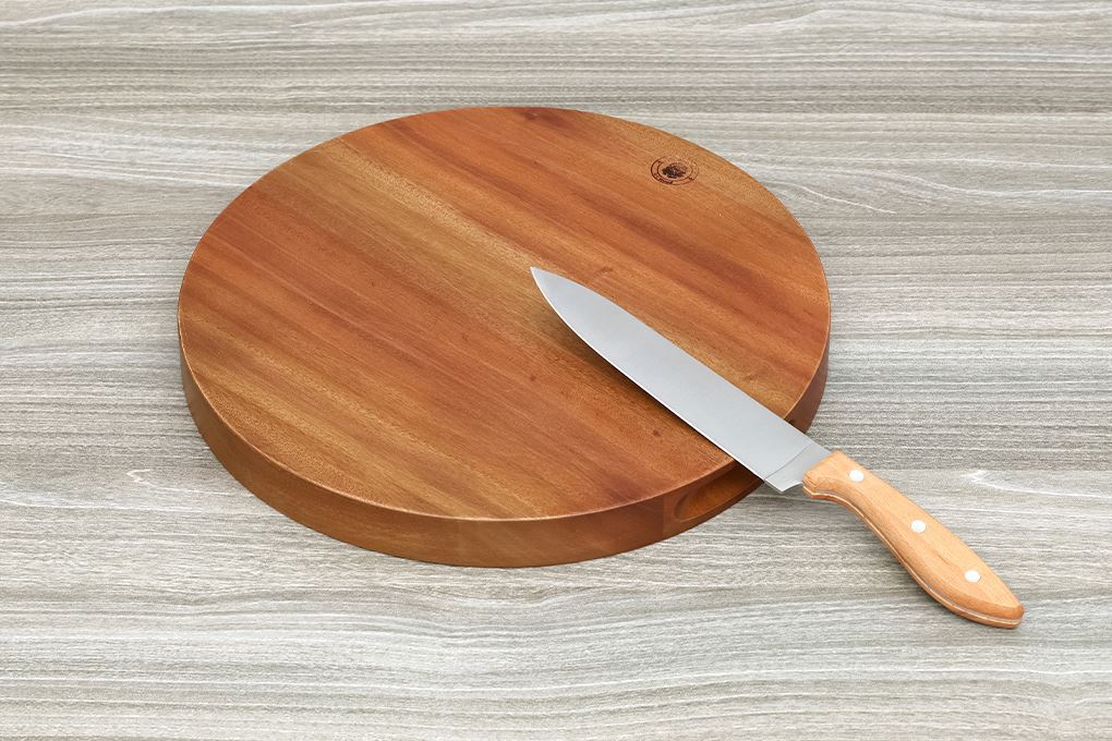 Thớt chặt gỗ xà cừ tròn 32 cm Trường Sơn RT320 Màu Nâu