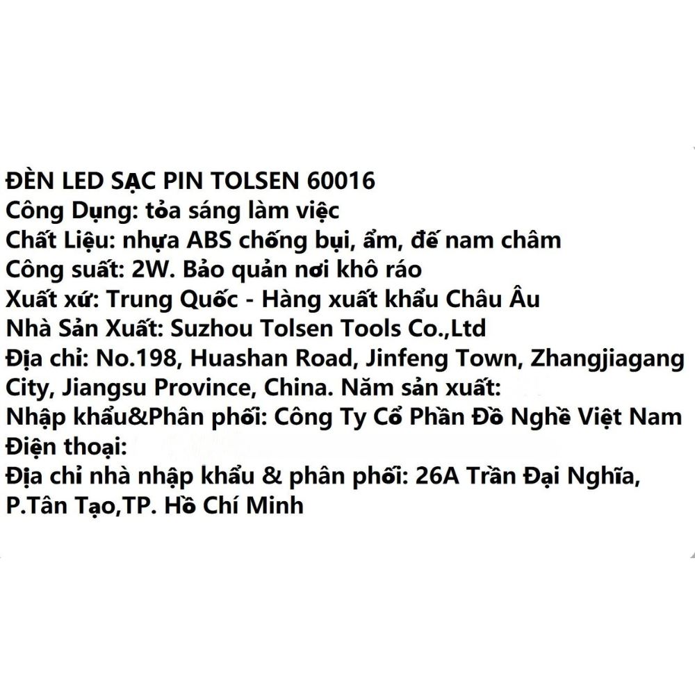 Đèn sạc Tolsen 60016 - 2