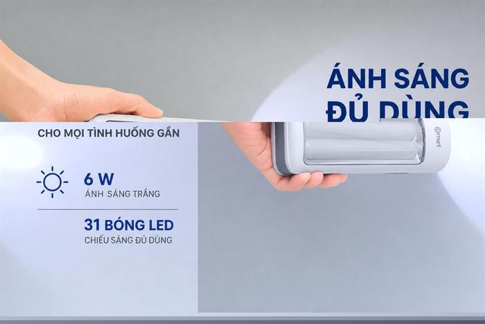 Đèn pin sạc đa năng Comet CRT456 Màu Trắng