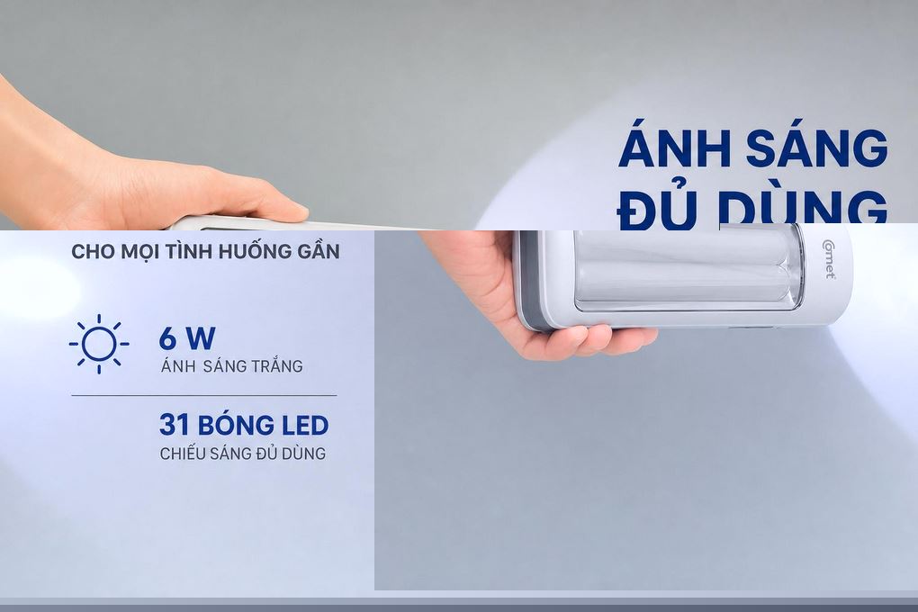 Đèn pin sạc đa năng Comet CRT456 - 2