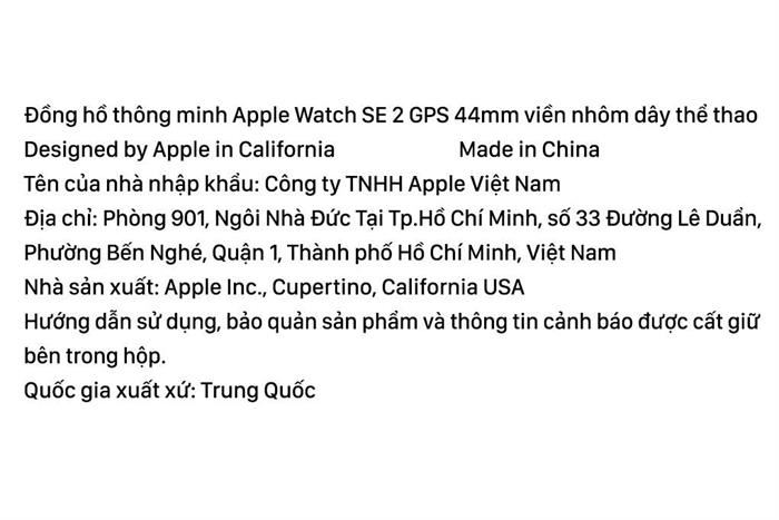 Apple Watch SE 2 GPS 44mm viền nhôm dây thể thao Màu Trắng Starlight