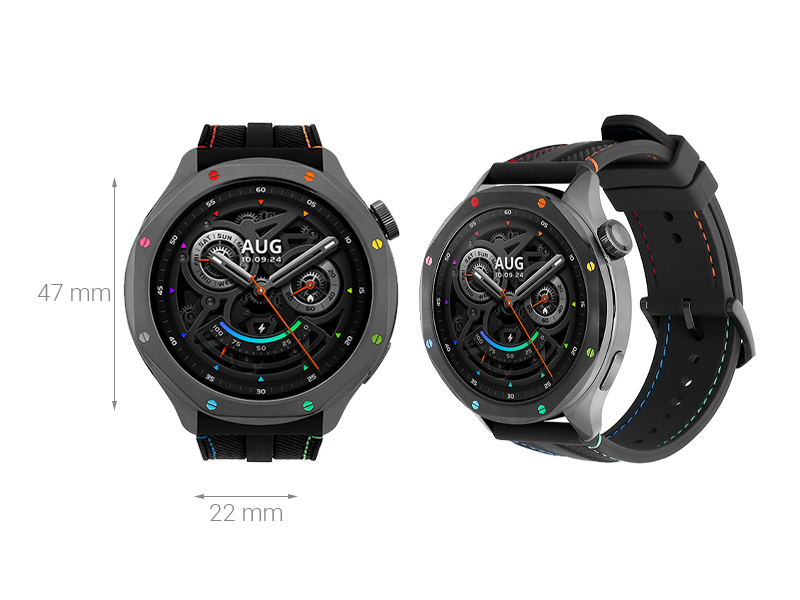 Xiaomi Watch S4 47mm dây silicone Đen Cầu Vồng