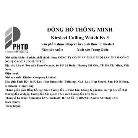 Kieslect Calling Watch Ks 3 46.8 mm dây silicone Đen Màu Đen