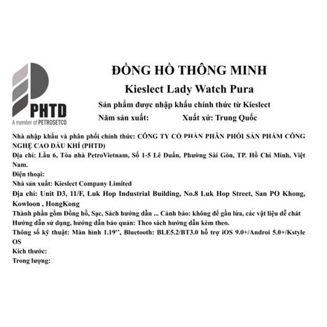 Kieslect Lady Watch Pura 40.08 mm dây silicone Vàng Hồng Màu vàng