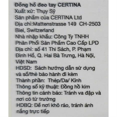 Đồng hồ CERTINA DS Action 38 mm Nam C032.807.11.041.00 Màu Bạc