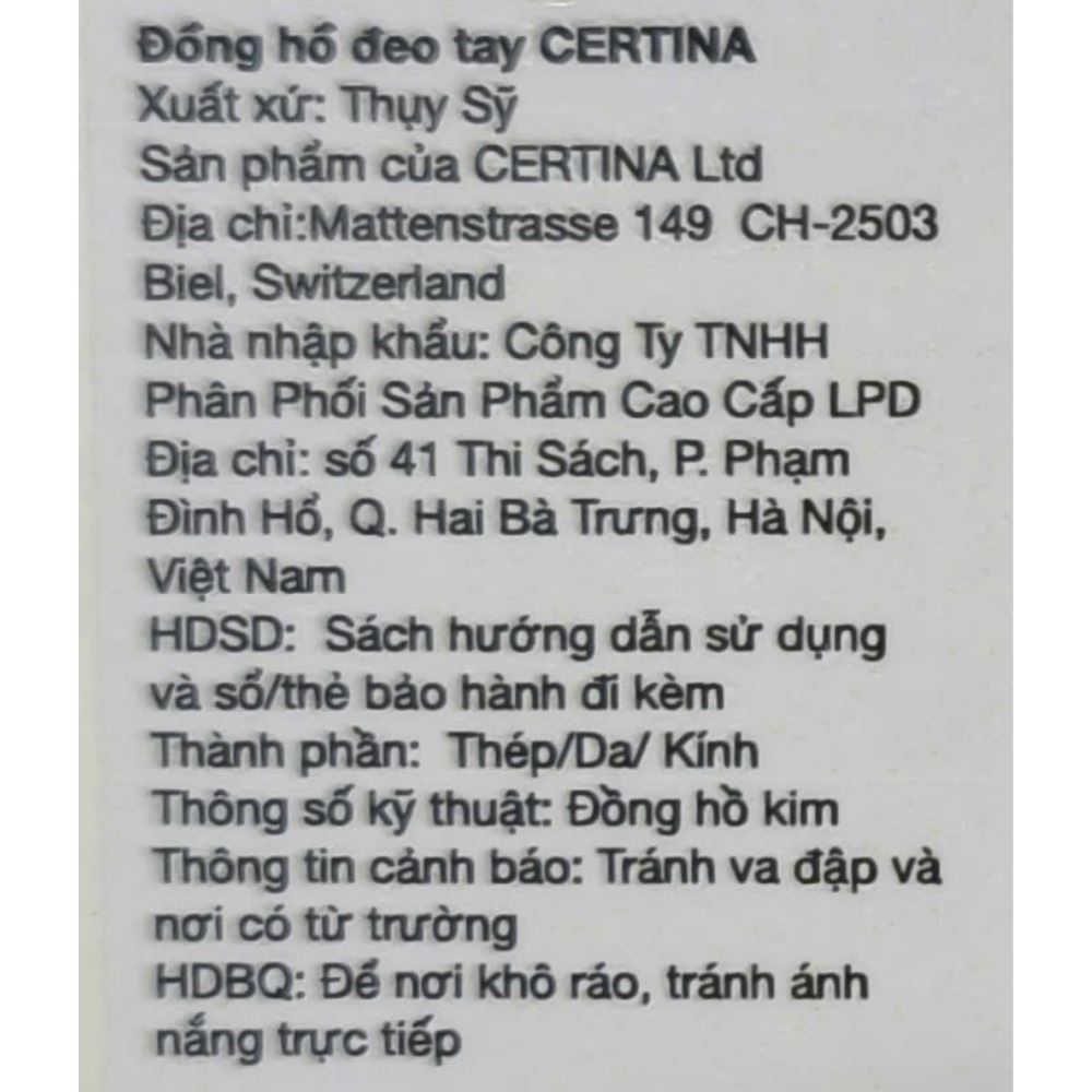 Đồng hồ CERTINA DS Action 38 mm Nam C032.807.11.041.00 Màu Bạc