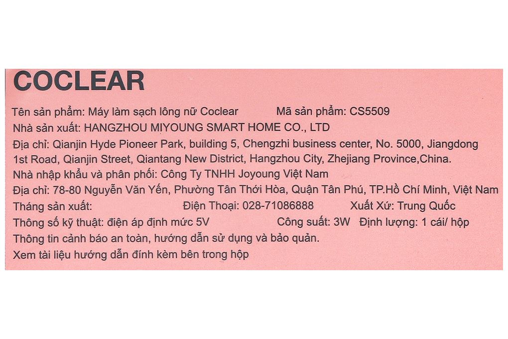 Máy làm sạch lông Coclear CS5509 Màu Trắng - Hồng