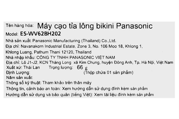 Máy làm sạch lông Panasonic ES-WV62BH202 Màu Trắng