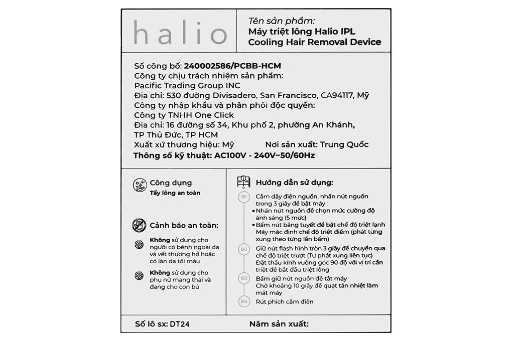 Máy triệt lông Halio IPL Cooling Hair Removal Device Màu Hồng