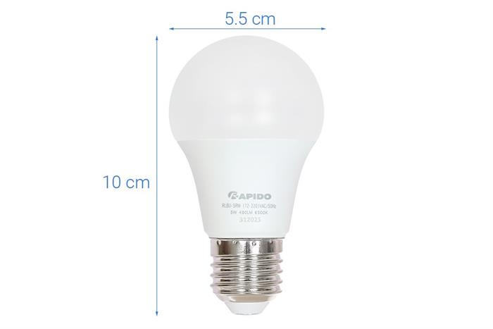 Bóng đèn Led Bulb tròn 5W Rapido RLBU-5W Màu Trắng