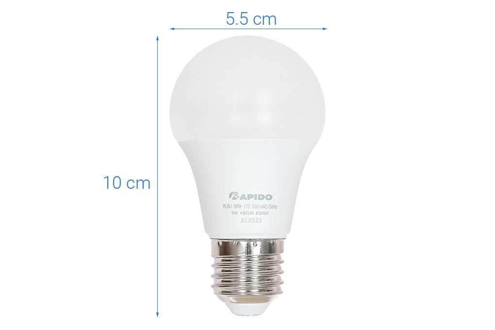 Bóng đèn Led Bulb tròn 5W Rapido RLBU-5W Màu Trắng