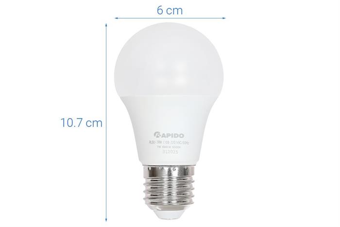 Bóng đèn Led Bulb tròn 7W Rapido RLBU-7W Màu Trắng