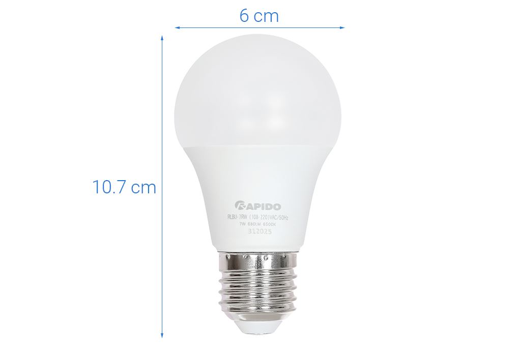 Bóng đèn Led Bulb tròn 7W Rapido RLBU-7W Màu Trắng