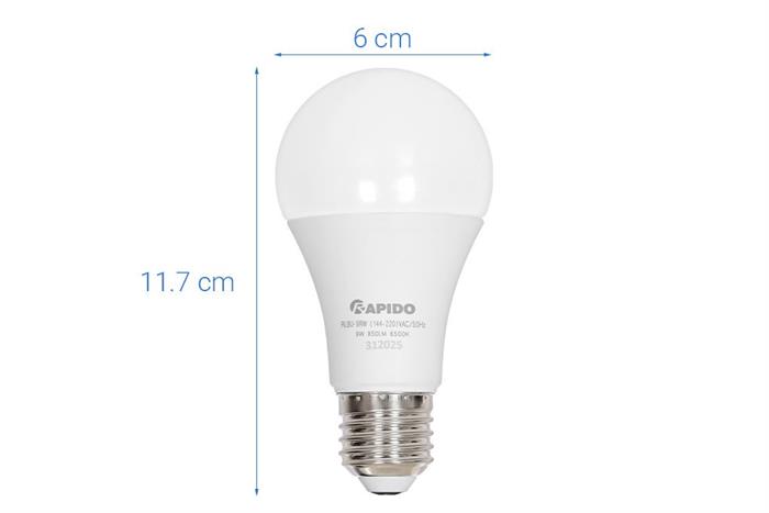 Bóng đèn Led Bulb tròn 9W Rapido RLBU-9W Màu Trắng