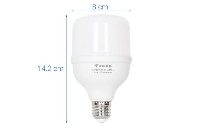 Bóng đèn Led Bulb trụ 20W Rapido RLBU-20W Màu Trắng