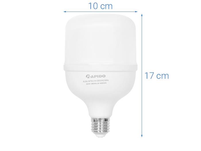 Bóng đèn Led Bulb trụ 30W Rapido RLBU-30W Màu Trắng