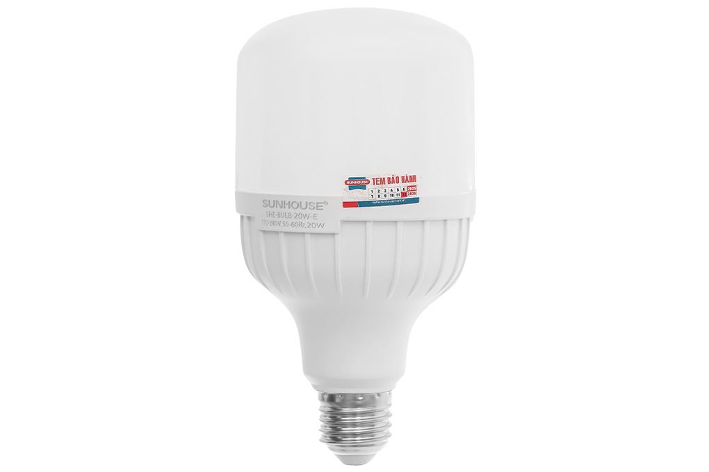 Bóng đèn Led Bulb trụ 20W Sunhouse Eco SHE-BULB-20W-E Màu Trắng