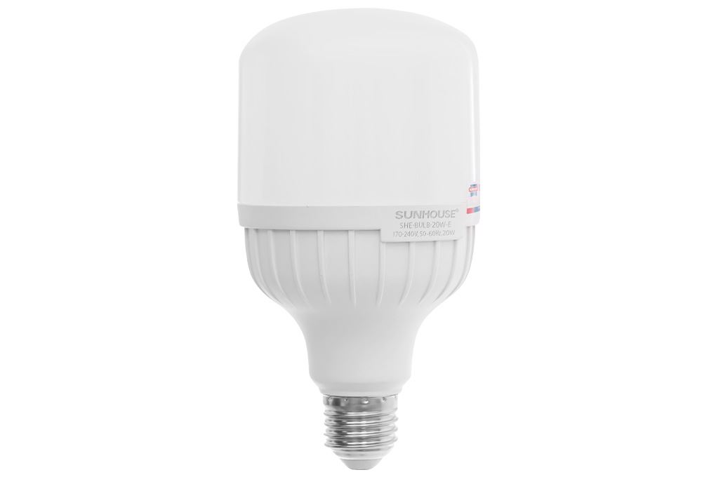 Bóng đèn Led Bulb trụ 20W Sunhouse Eco SHE-BULB-20W-E Màu Trắng