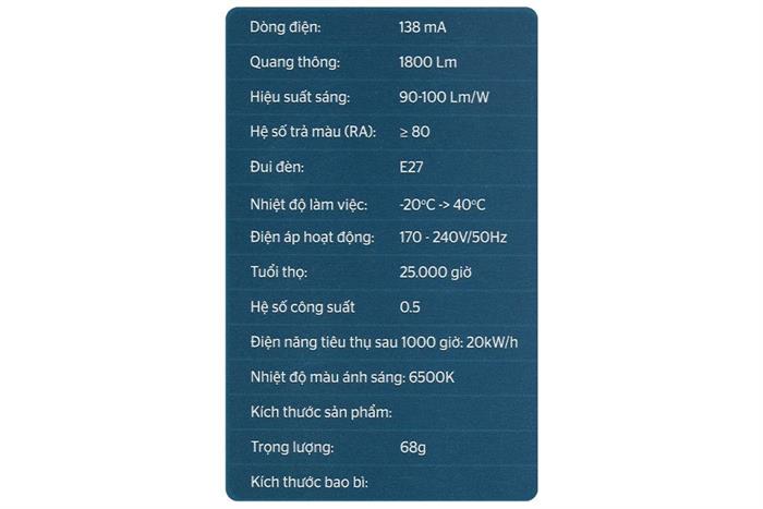 Bóng đèn Led Bulb trụ 20W Sunhouse Eco SHE-BULB-20W-E Màu Trắng