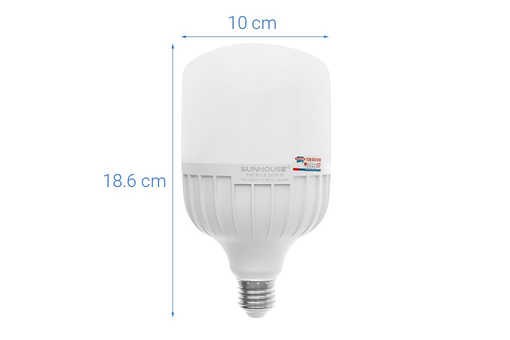 Bóng đèn Led Bulb trụ 30W Sunhouse Eco SHE-BULB-30W-E Màu Trắng