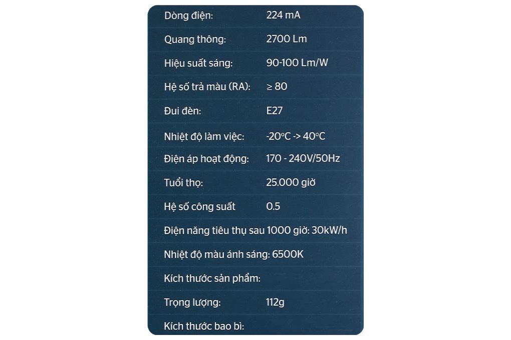 Bóng đèn Led Bulb trụ 30W Sunhouse Eco SHE-BULB-30W-E Màu Trắng