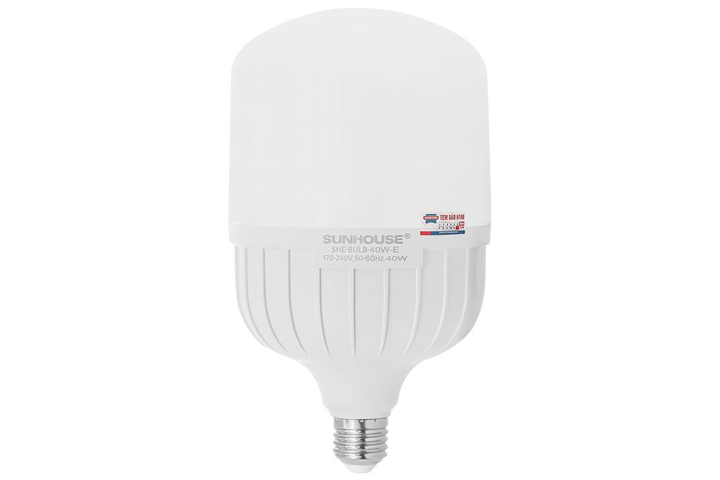 Bóng đèn Led Bulb trụ 40W Sunhouse Eco SHE-BULB-40W-E Màu Trắng