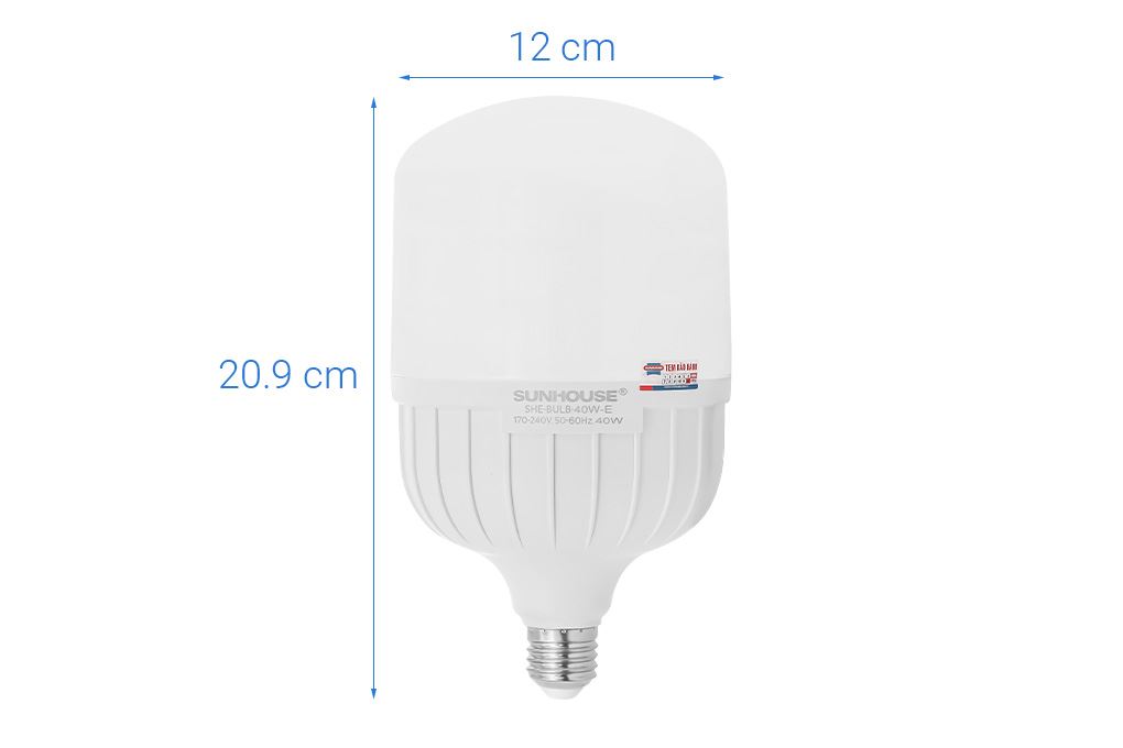 Bóng đèn Led Bulb trụ 40W Sunhouse Eco SHE-BULB-40W-E Màu Trắng