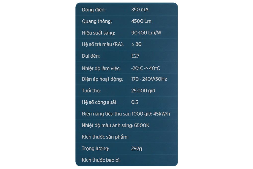 Bóng đèn Led Bulb trụ 50W Sunhouse Eco SHE-BULB-50W-E Màu Trắng
