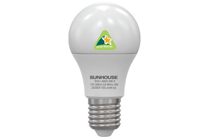 Bóng đèn Led Bulb tròn 5W Sunhouse Eco SHE-LNA01-5W-E Màu Trắng