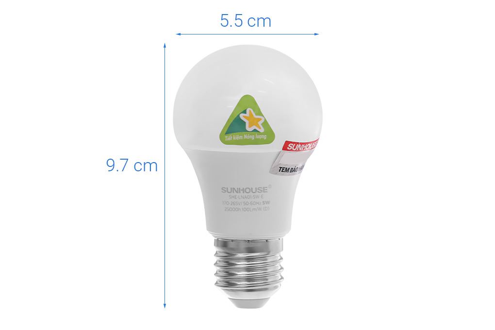 Bóng đèn Led Bulb tròn 5W Sunhouse Eco SHE-LNA01-5W-E Màu Trắng