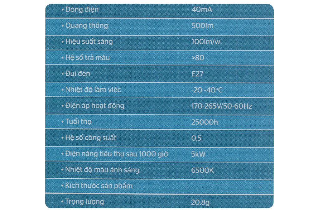 Bóng đèn Led Bulb tròn 5W Sunhouse Eco SHE-LNA01-5W-E Màu Trắng