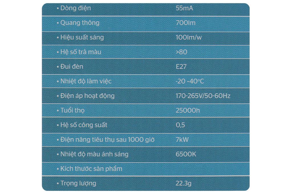 Bóng đèn Led Bulb tròn 7W Sunhouse Eco SHE-LNA01-7W-E Màu Trắng