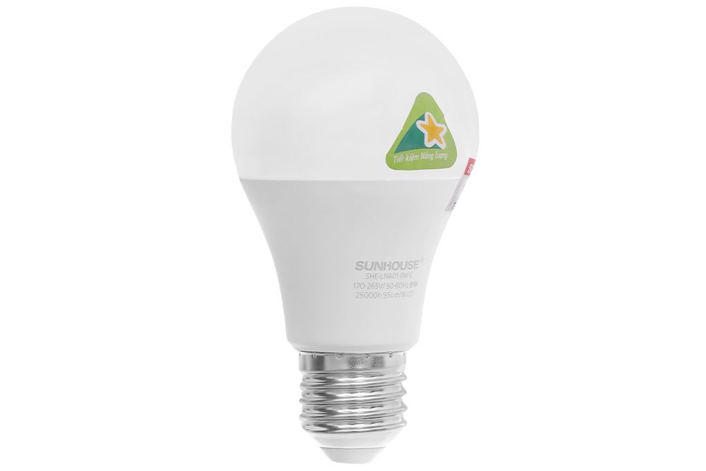 Bóng đèn Led Bulb tròn 9W Sunhouse Eco SHE-LNA01-9W-E Màu Trắng