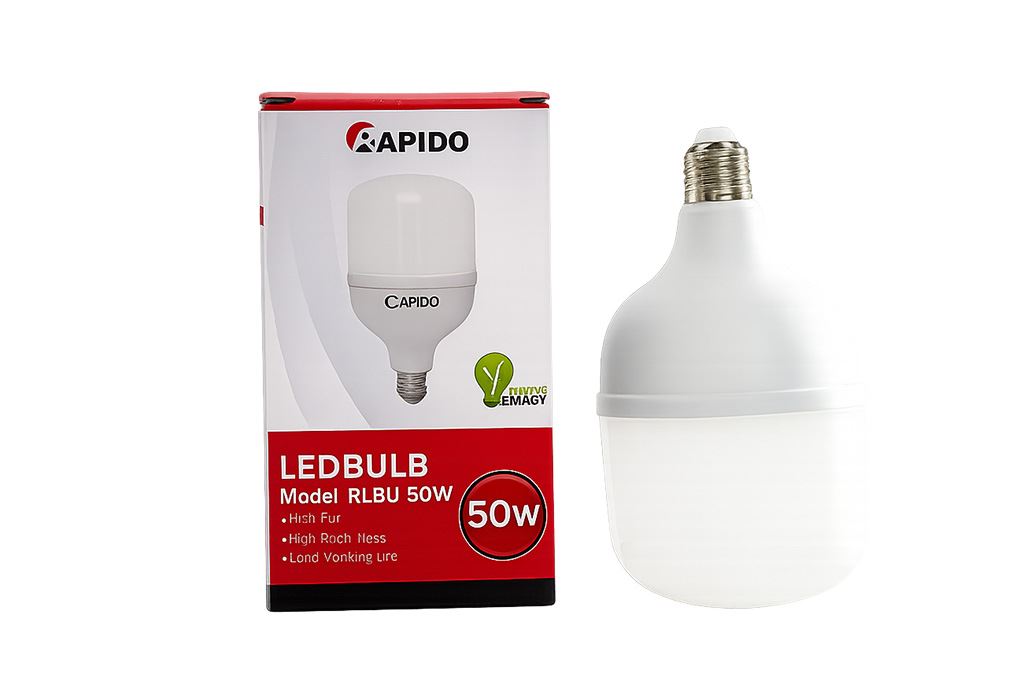 Bóng đèn Led Bulb trụ 50W Rapido RLBU-50W Màu Trắng
