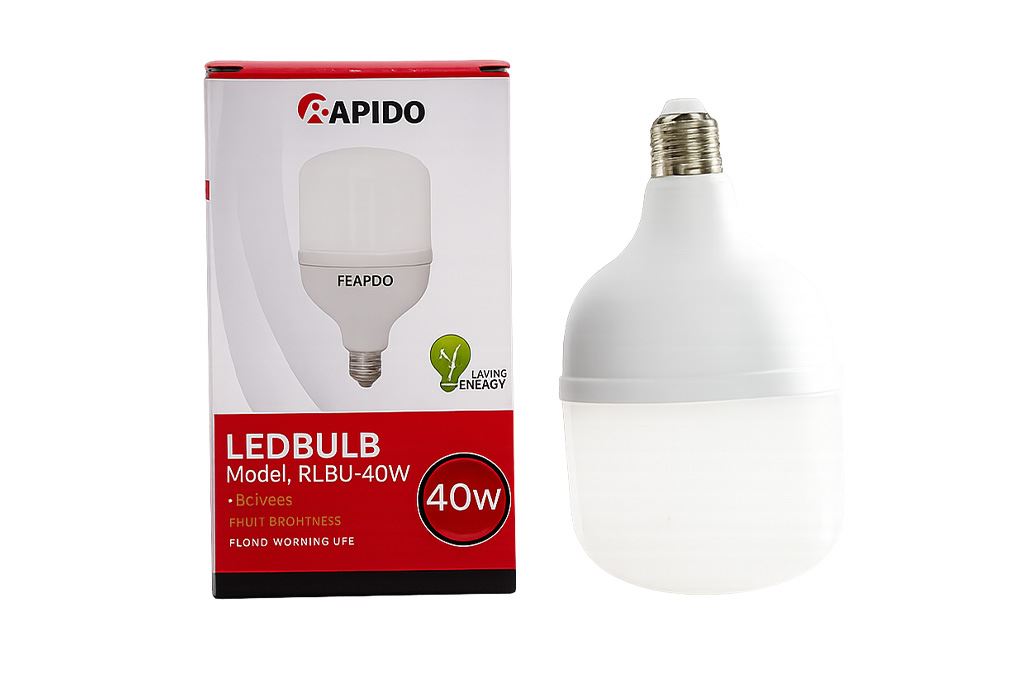 Bóng đèn Led Bulb trụ 40W Rapido RLBU-40W Màu Trắng