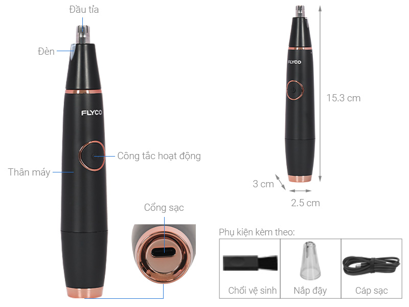 Máy tỉa lông mũi Flyco FS5600VN