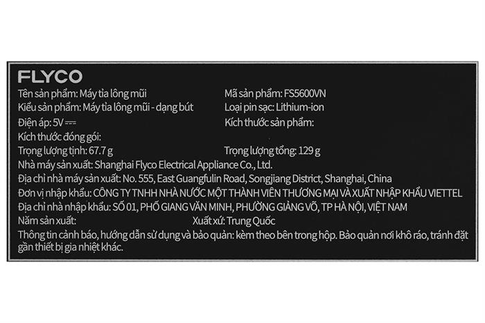 Máy tỉa lông mũi Flyco FS5600VN Màu Đen