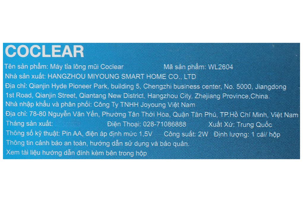 Máy tỉa lông mũi, lông tai và lông mày Coclear WL2604 Màu Đen