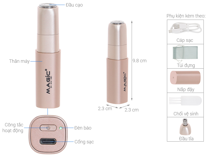 Máy tỉa lông mũi và lông mày Magic B-50