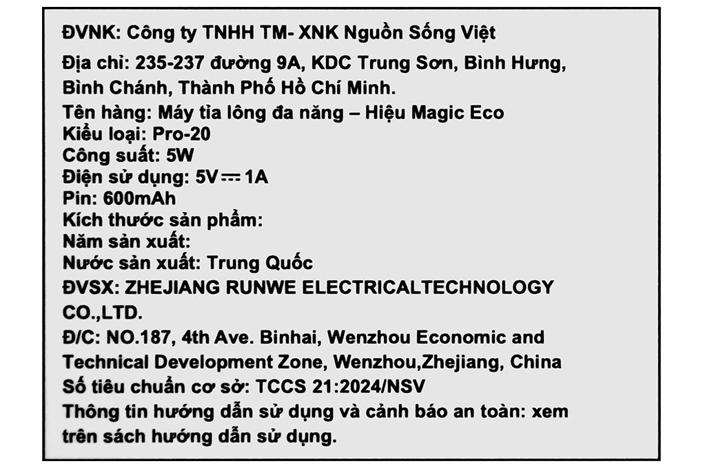 Máy tỉa lông mũi, lông tai, lông mày và râu Magic Eco PRO-20 Màu Trắng