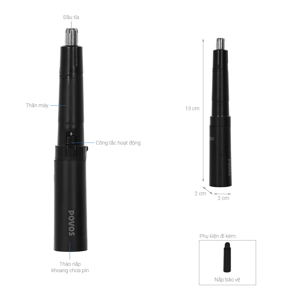 Máy tỉa lông mũi POVOS PR218