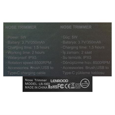 Máy tỉa lông mũi Lenrood LR-1003 Màu Đen