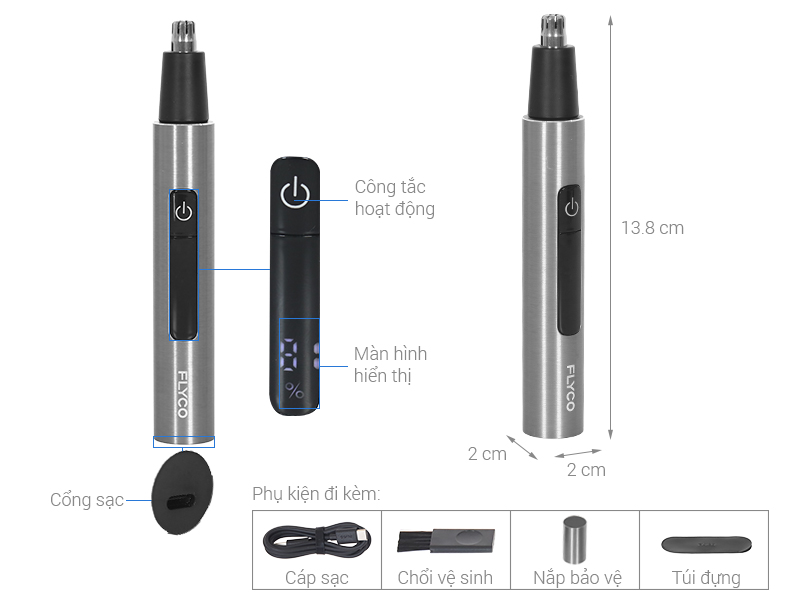 Máy tỉa lông mũi và lông tai Flyco FS5616